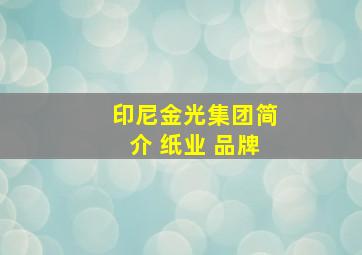 印尼金光集团简介 纸业 品牌